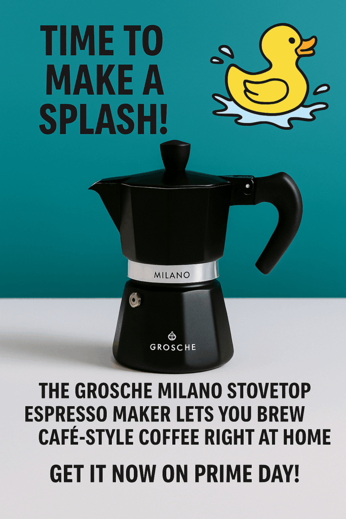 Grosche Milano is a stovetop espresso maker that’s simple, elegant, and makes bold, barista-quality coffee without machines or learning curves
