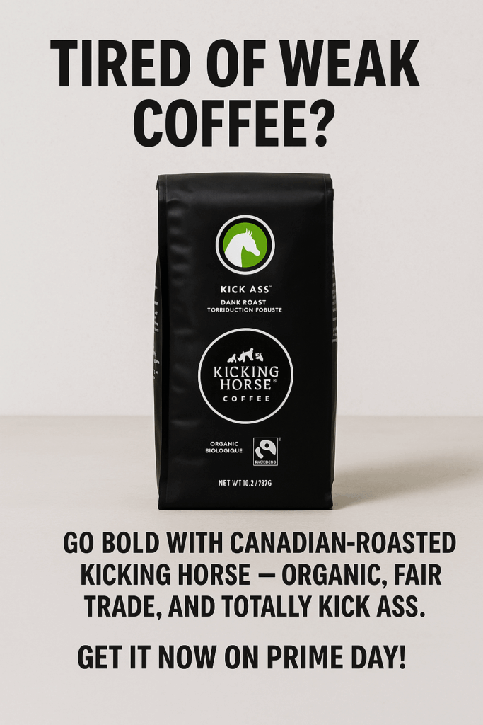 Roasted in the Canadian Rockies, Kicking Horse Coffee is organic, fair trade, and roasted strong. It’s a fan favourite for Canadian coffee drinkers who demand full flavour and ethics in every cup.